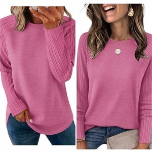 SAMPEEL Sweatshirt for Women Long Sleeve Shirts Crewneck Sweaters Fall Fashion